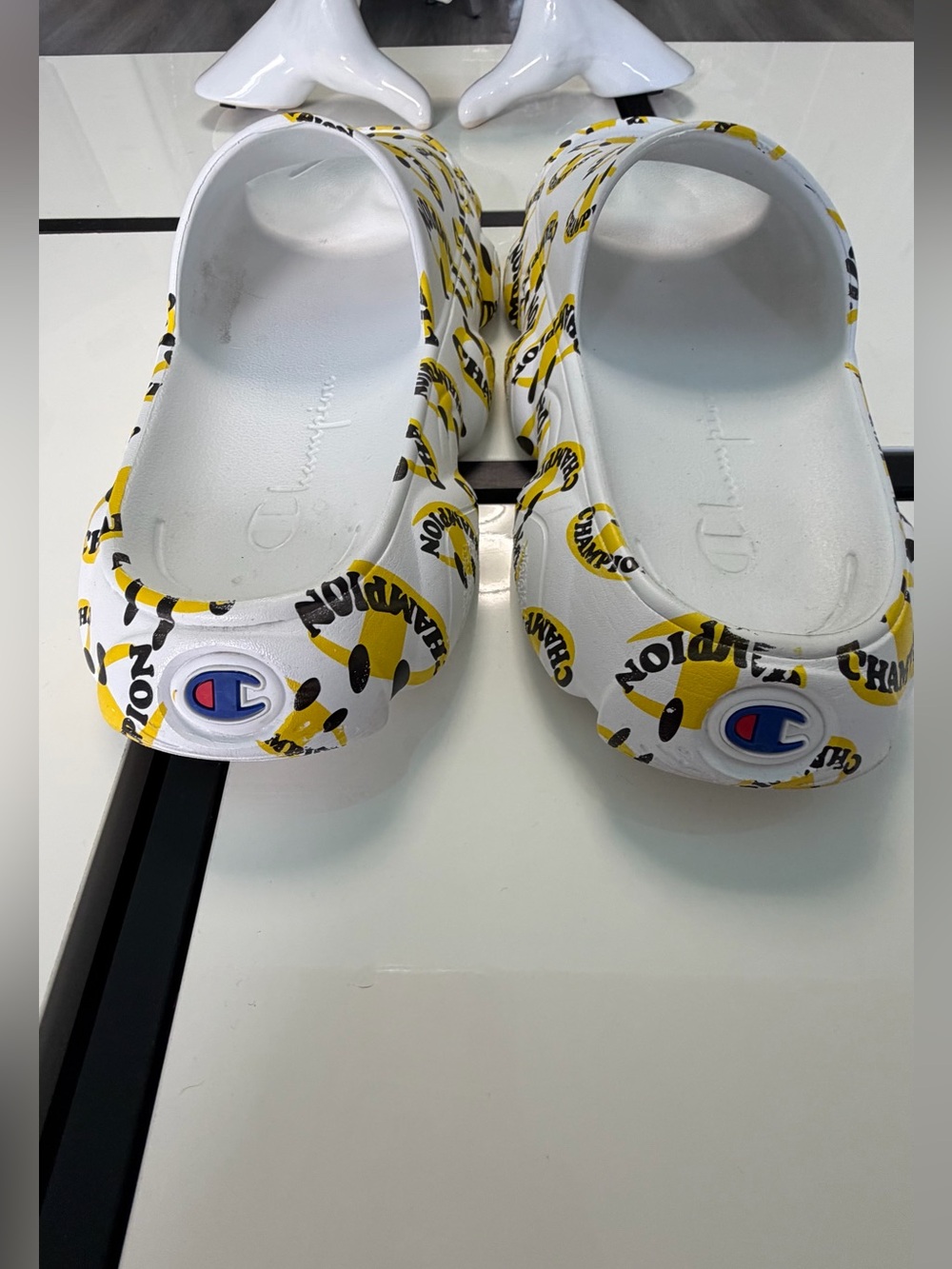 Champion IPO Smile White Graphic Slides Sandals | Men's Size 8 / Women's Size 10 - Picture 8 of 11